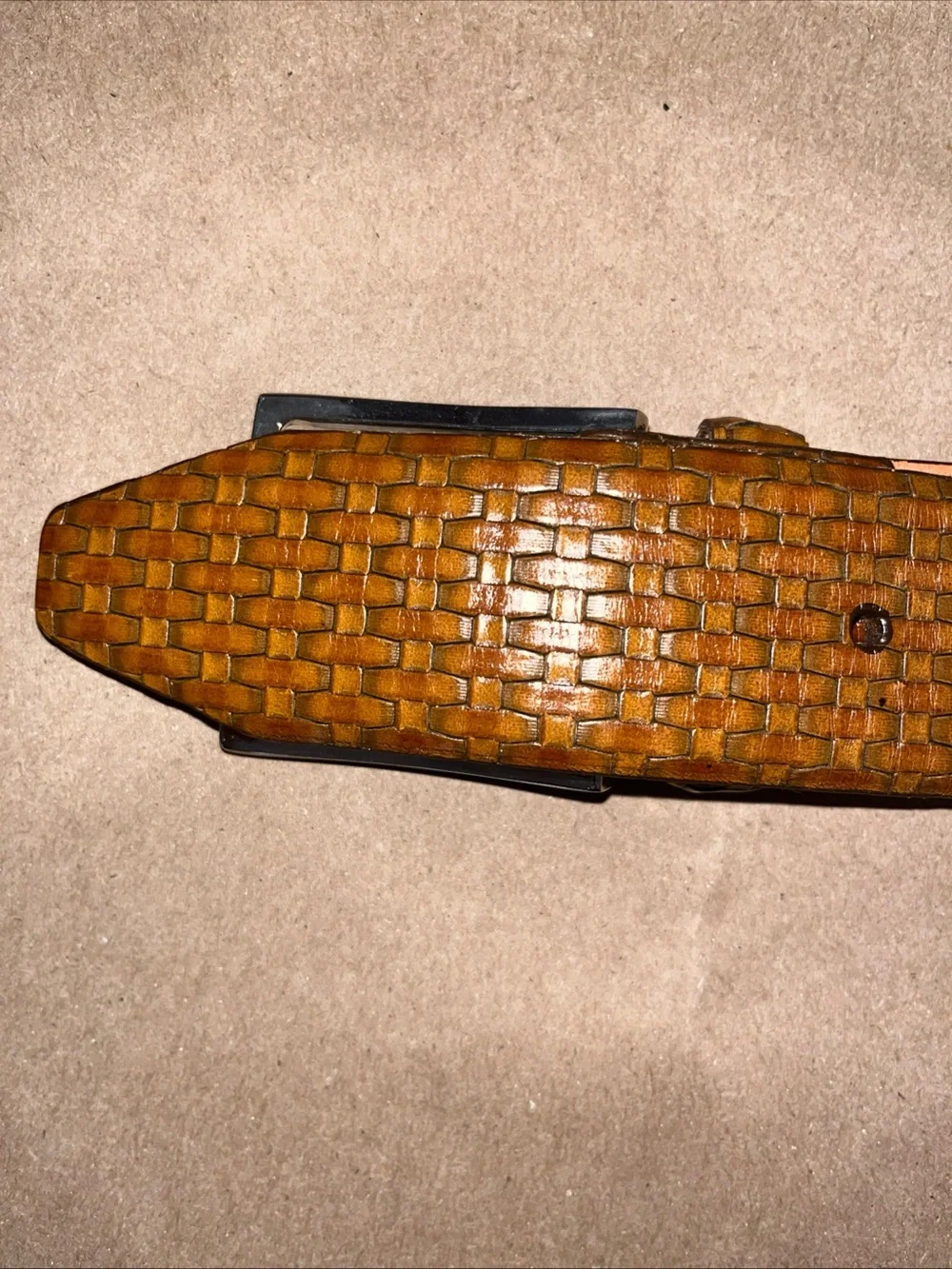 Martin Dingman Made by Hand in America Leather Belt 38 Brown Basketweave